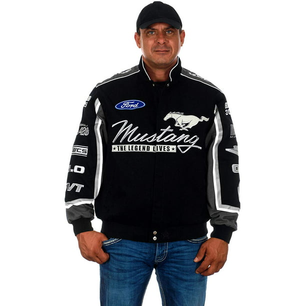 Mustang Jacket Black Leatherette Logo Mustang On Arm 